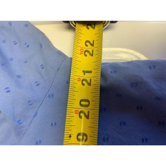 Woolrich Blue Cotton Boho Blouse Size L - Picture 9 of 11